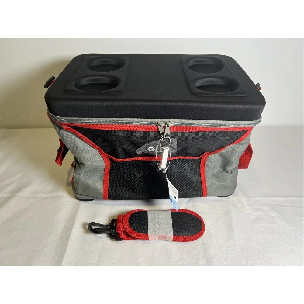 NWT Olli 45 Can Collapsible Cooler Bag Red/Gray/Black - Tough Top & Base
